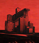 Silo 13 - 2010. Fusain, pierre noire et acrylique sur drop paper monté sur chassis bois, 200 x 200 cm