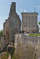 Vue du donjon de Pons depuis les remparts