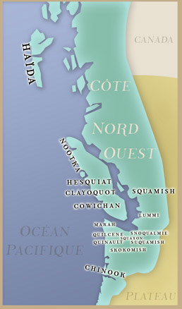 Carte de la côte Nord-Ouest