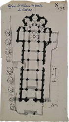 Plan de Deverin de l'église Saint Hilaire