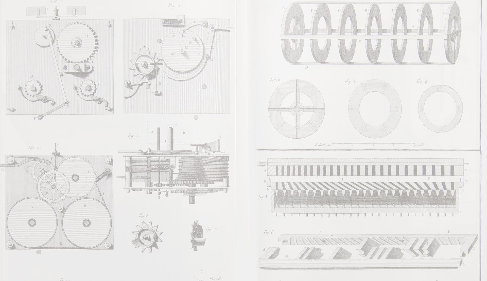 Construction du cylindre, extrait d'une planche de « l'Art du facteur d'orgue » par Dom Bedos de Celles