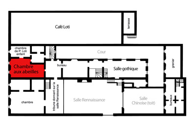le plan du 1er étage de la maison de Pierre Loti