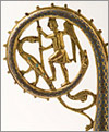Crosse du XIIIe siècle,Saint Michel et le dragon (détail)